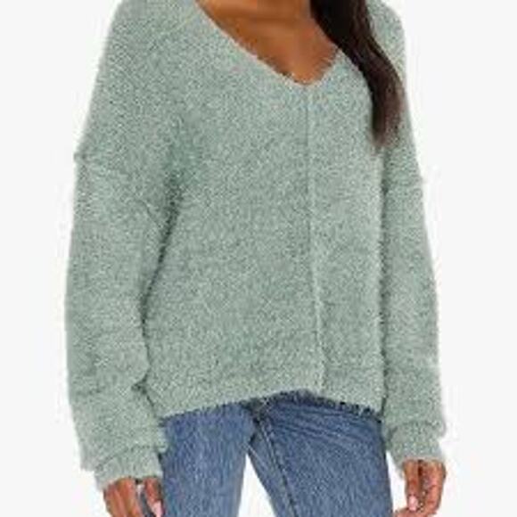 Free People Icing V Neck Pullover in Spring Dust - Picture 1 of 4